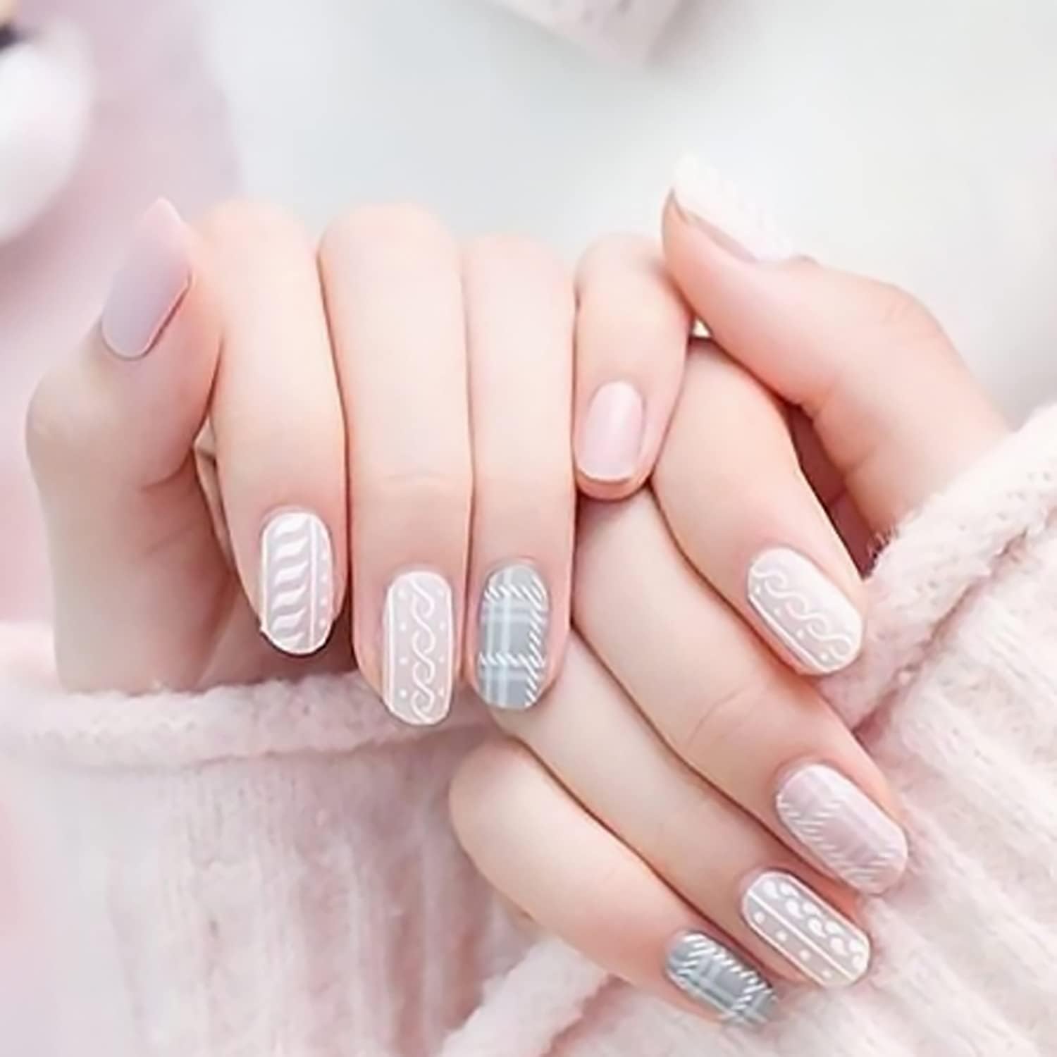 Uñas diseño tejido