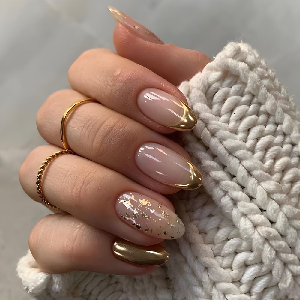 Uñas foil dorado
